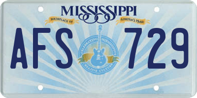 MS license plate AFS729