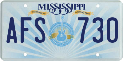 MS license plate AFS730
