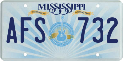 MS license plate AFS732