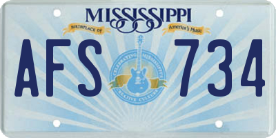 MS license plate AFS734