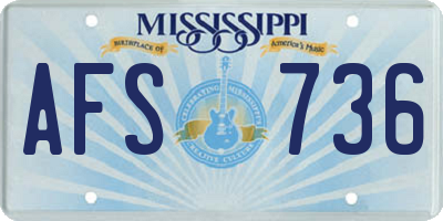 MS license plate AFS736