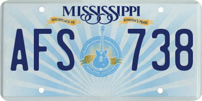 MS license plate AFS738