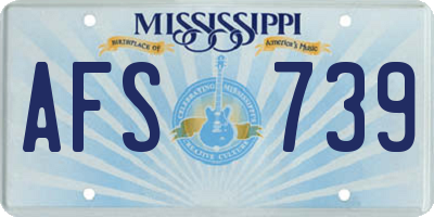 MS license plate AFS739