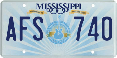 MS license plate AFS740