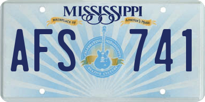 MS license plate AFS741