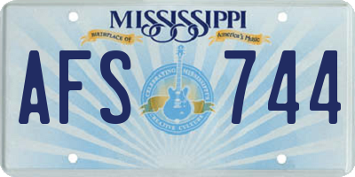 MS license plate AFS744
