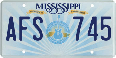 MS license plate AFS745