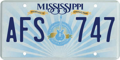 MS license plate AFS747