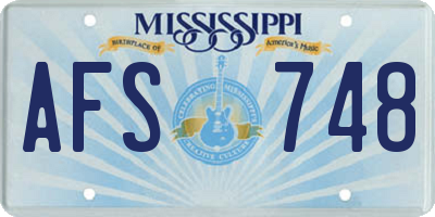 MS license plate AFS748