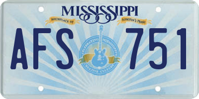 MS license plate AFS751