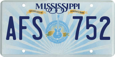 MS license plate AFS752