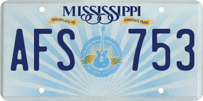 MS license plate AFS753