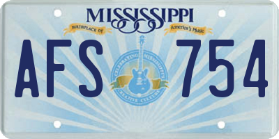 MS license plate AFS754