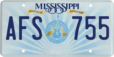 MS license plate AFS755