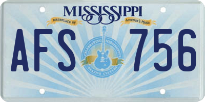 MS license plate AFS756