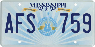 MS license plate AFS759
