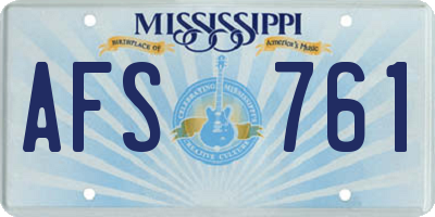 MS license plate AFS761