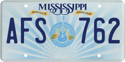 MS license plate AFS762