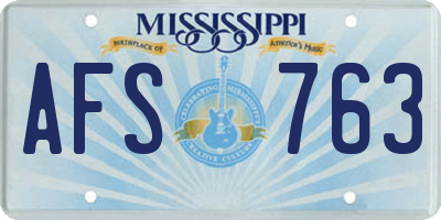 MS license plate AFS763