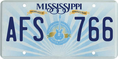 MS license plate AFS766