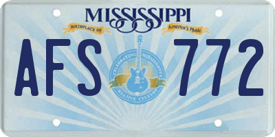 MS license plate AFS772