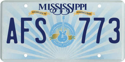 MS license plate AFS773