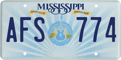 MS license plate AFS774