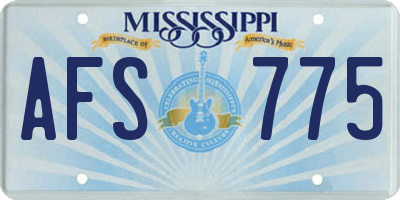 MS license plate AFS775