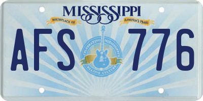 MS license plate AFS776