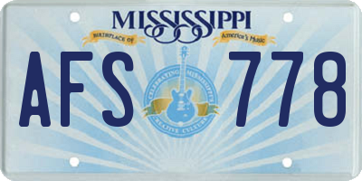 MS license plate AFS778