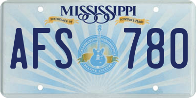 MS license plate AFS780