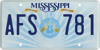 MS license plate AFS781