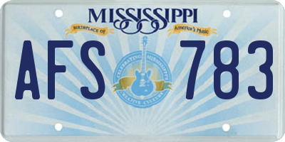 MS license plate AFS783