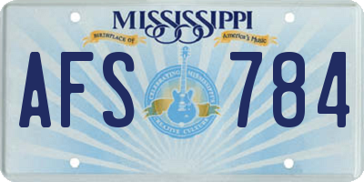 MS license plate AFS784