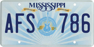 MS license plate AFS786