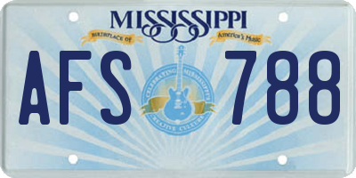 MS license plate AFS788