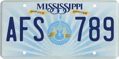 MS license plate AFS789