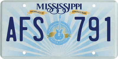 MS license plate AFS791