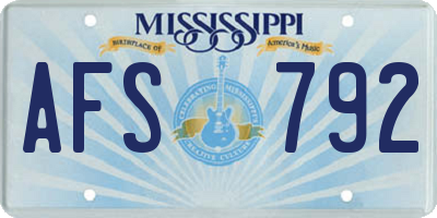 MS license plate AFS792