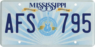 MS license plate AFS795