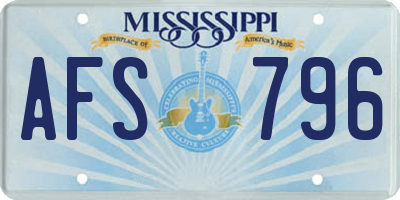 MS license plate AFS796