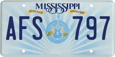 MS license plate AFS797