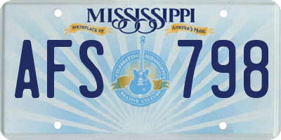 MS license plate AFS798