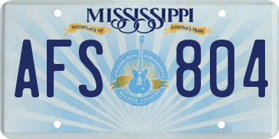 MS license plate AFS804