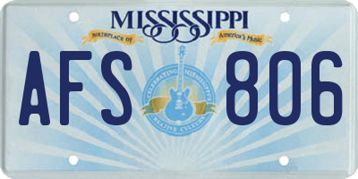 MS license plate AFS806