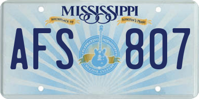 MS license plate AFS807