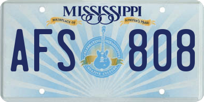 MS license plate AFS808