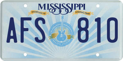 MS license plate AFS810