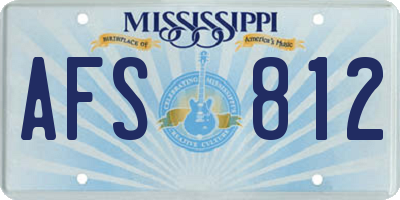 MS license plate AFS812