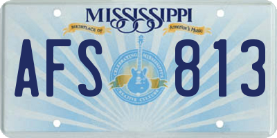 MS license plate AFS813